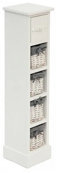 Тумба с 4 корзинами и ящиком  Secret De Maison FLORAL 5 ( mod. HX16-002NS ) paulownia, мдф, 20x20x85см, butter white (слоновая кость)