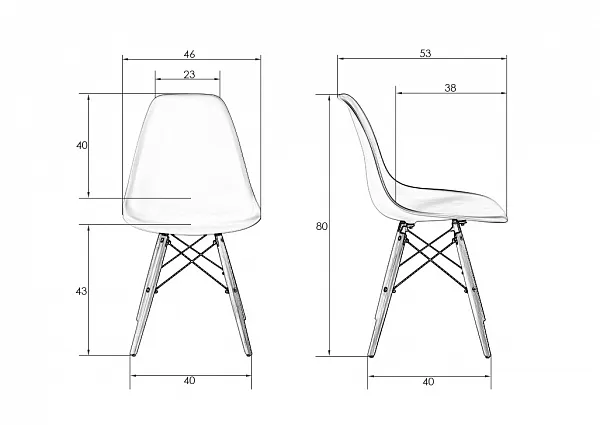 Стул DSW ножки светлый бук, цвет сиреневый P-04 фото 10