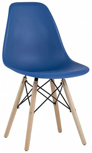 Стул Eames Style DSW синий (разборный каркас)