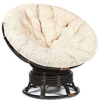 Кресло-качалка ",PAPASAN", w 23/01 B / с подушкой / Antique brown (античный черно-коричневый), ткань Старт