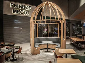Барные стойки и мебель для фудкорта в ТЦ "Метрополис" Фото 2