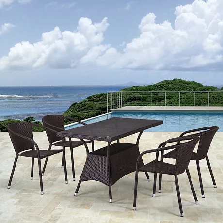 Плетеное кресло Y137C-W53 Brown фото 4
