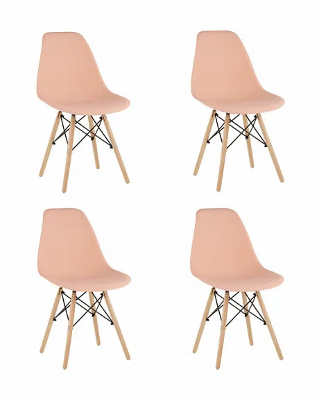 Стул Eames Style DSW персиковый x4 (разборный каркас)