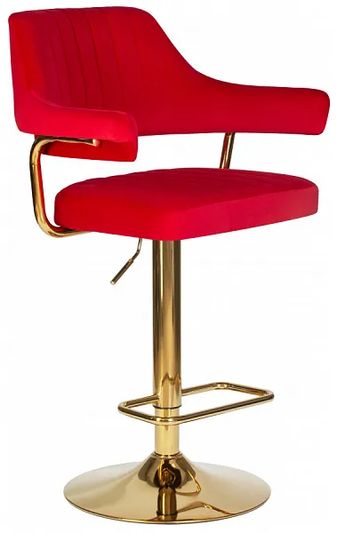 Стул барный CHARLY GOLD красный велюр MJ9-45 фото 3