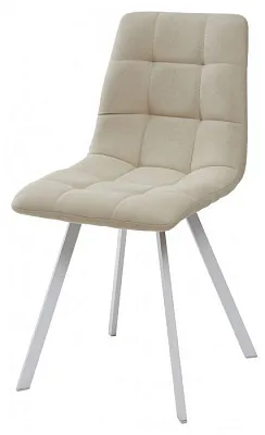 Стул CHILLI SQUARE UF860-01B бежевый, ткань/ белый каркас