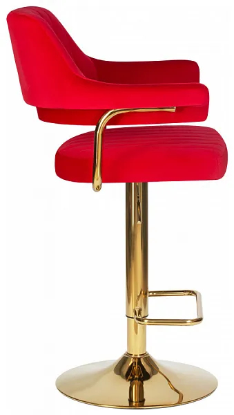 Стул барный CHARLY GOLD красный велюр MJ9-45 фото 4
