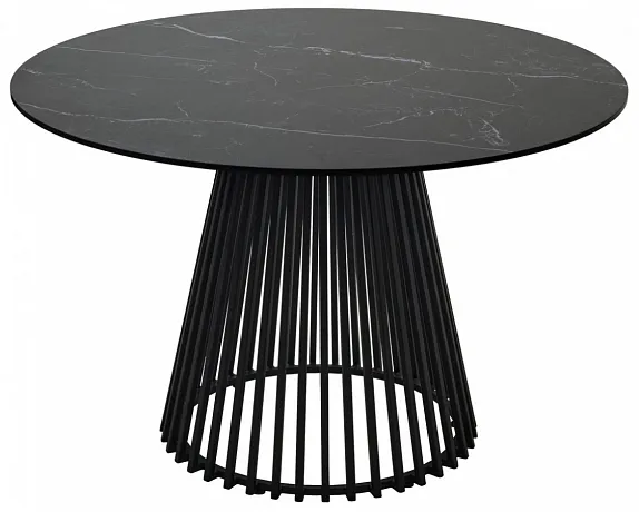Стол TERNI 120 MATT BLACK MARBLE SOLID CERAMIC Черный мрамор матовый, керамика /Черн.каркас, ®DISAUR фото 8