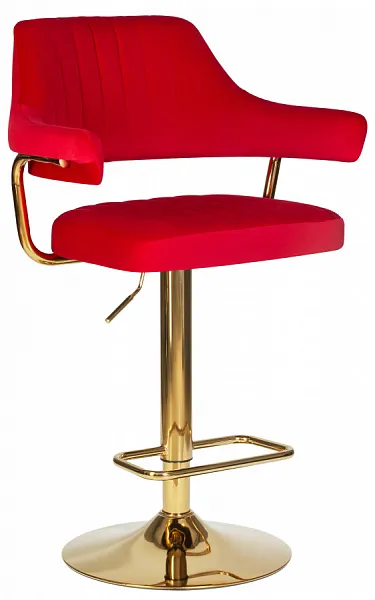 Стул барный CHARLY GOLD красный велюр MJ9-45 фото 2