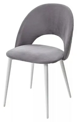 Стул MAX серый #27, велюр / белый каркас
