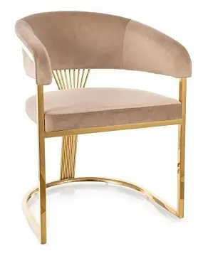 Стул SIGNAL CROWN Velvet Bluvel 28 бежевый/золотой
