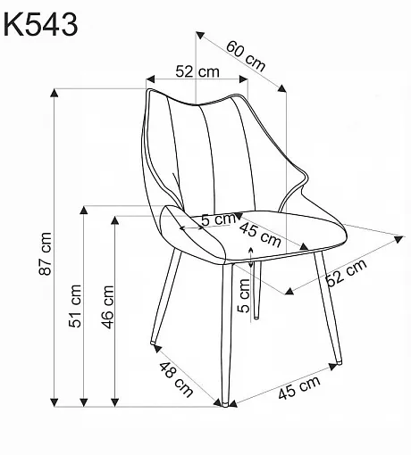 Стул HALMAR K543 серый/черный фото 10