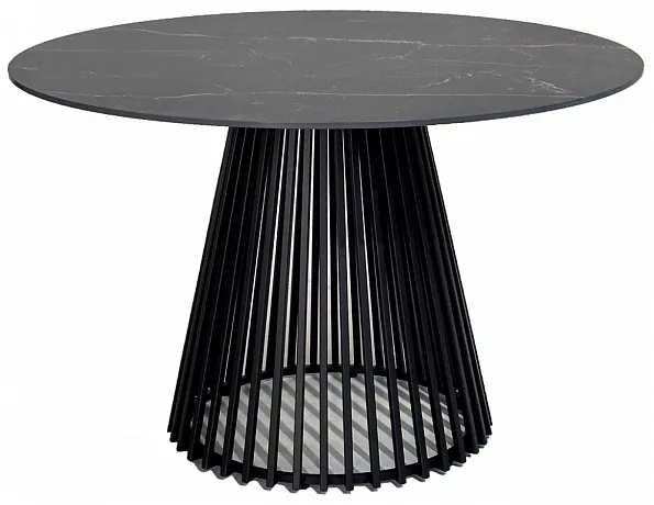 Стол TERNI 120 MATT BLACK MARBLE SOLID CERAMIC Черный мрамор матовый, керамика /Черн.каркас, ®DISAUR фото 3