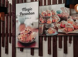 Барная стойка и мебель для кафе-пекарни Cinnabon в ТРЦ Экопарк в Санкт-Петербурге Фото 27