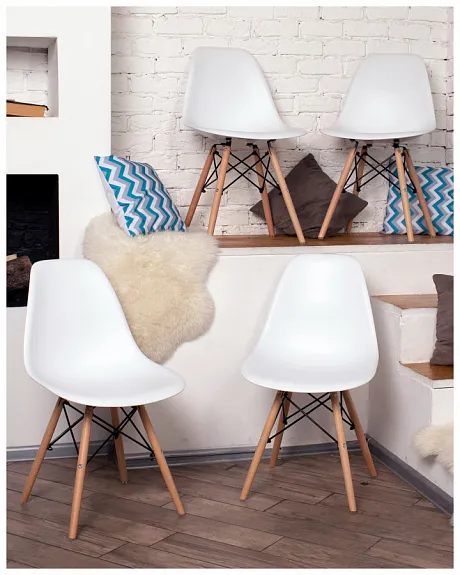 Стул Eames Style DSW белый x4 (разборный каркас) фото 6