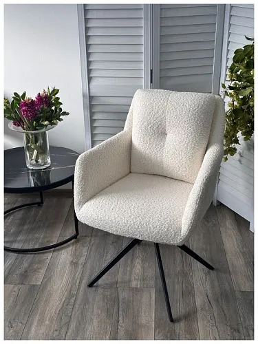 Стул MEADOW 360 градусов поворот Белый XD841-01, букле