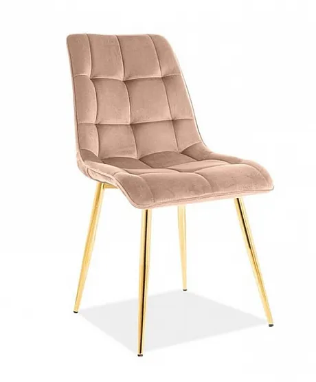 Стул кухонный Signal CHIC Velvet Bluvel 28 (бежевый/золотой)