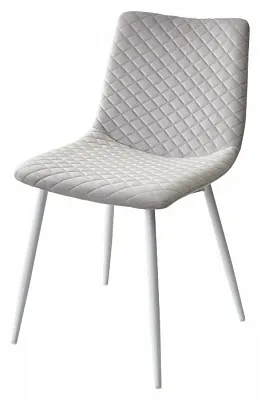 Стул TINTIN BLUVEL-03 LIGHT GREY / белый каркас