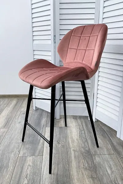 Полубарный стул MARCEL BLUVEL-52 PINK (H=65cm), велюр фото 4