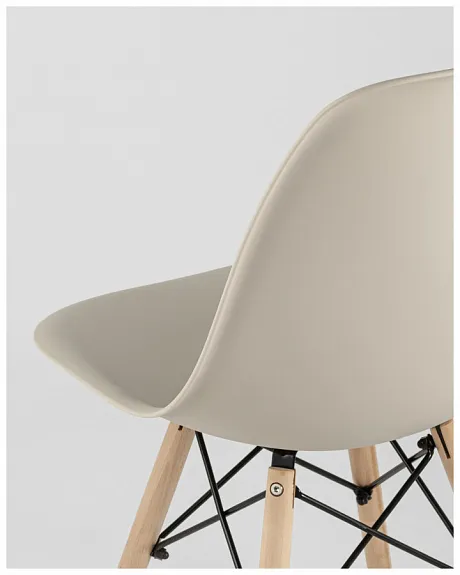 Стул Eames Style DSW бежевый x4 (разборный каркас) фото 11