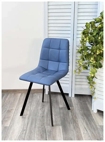 Стул CHILLI-Q SQUARE Oracul 795 Синий, экокожа PU / черный каркас, фото 4