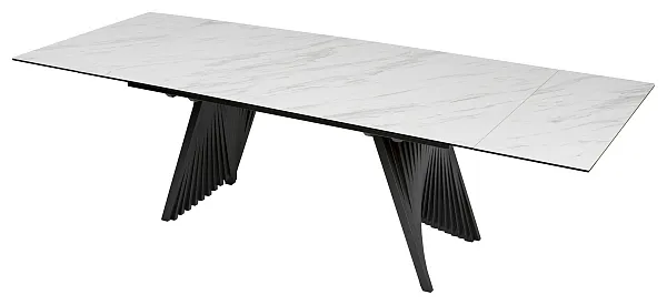Стол IVAR 200 MARBLES KL-99 Белый мрамор, итальянская керамика, ®DISAUR