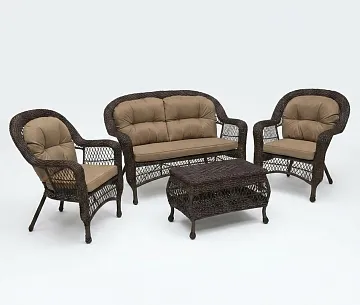 Плетеный комплект для отдыха LV-520BB Brown-Beige
