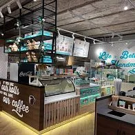 Производство мебели и барной стойки для кафе-пекарни Cinnabon на Лиговском