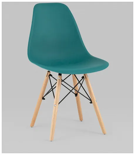 Стул Eames Style DSW темно-бирюзовый x4 (разборный каркас) фото 3