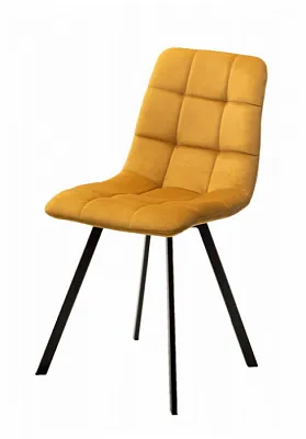 Стул CHILLI SQUARE BLUVEL-68 желтый, велюр / черный каркас