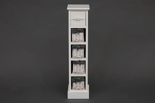 Тумба с 4 корзинами и ящиком  Secret De Maison FLORAL 5 ( mod. HX16-002NS ) paulownia, мдф, 20x20x85см, butter white (слоновая кость) фото 5