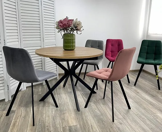 Стул CHILLI-Q SQUARE серый #27, велюр / черный каркас фото 5