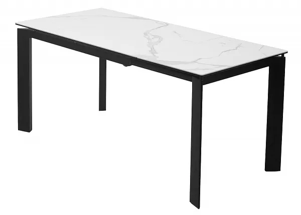 Стол CORNER 120 HIGH GLOSS STATUARIO керамика, стекло/ черный каркас, ®DISAUR фото 5