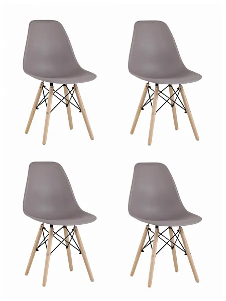 Стул Eames Style DSW темно-бежевый x4 (разборный каркас)