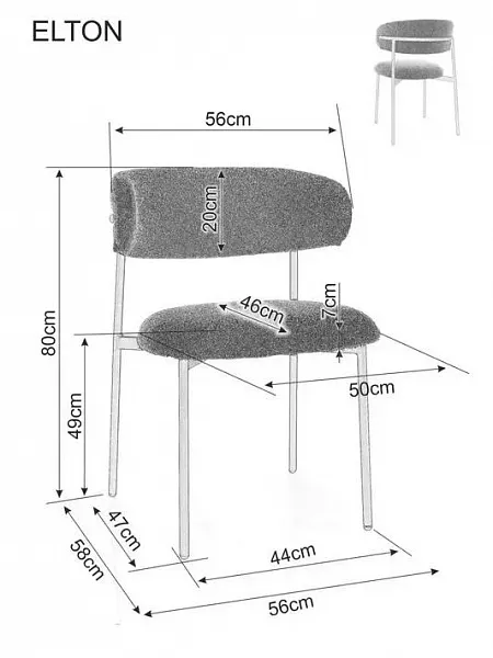 Стул SIGNAL ELTON II t.253 бежевый/дуб фото 6