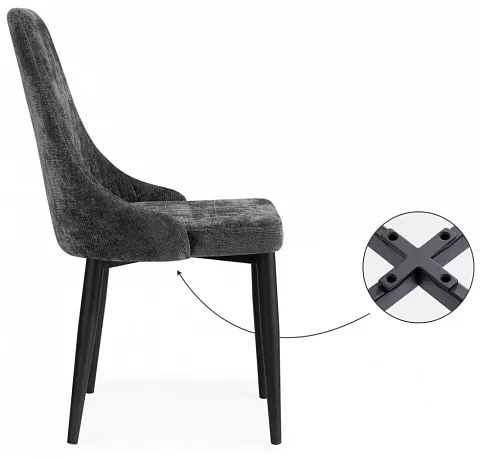 Стул на металлокаркасе Kora dark gray фото 9