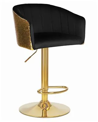 Стул барный  DARCY GOLD SHINY (черный велюр с золотыми пайетками)