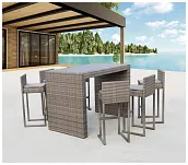 Барный комплект плетеной мебели T390GD/Y390G-W78_6Pcs Grey