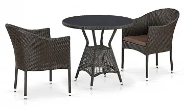 Комплект плетеной мебели T707ANS/Y350-W53 2Pcs Brown
