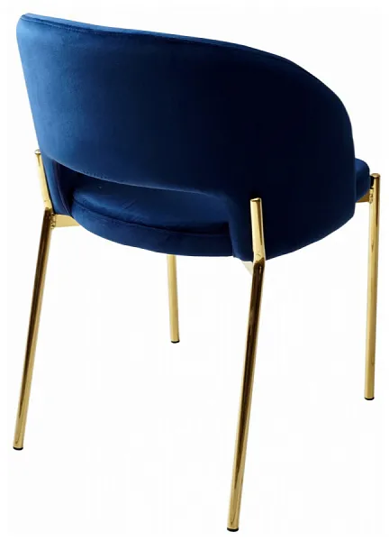 Стул AGNES BLUVEL-86 NAVY BLUE, золотой каркас фото 4