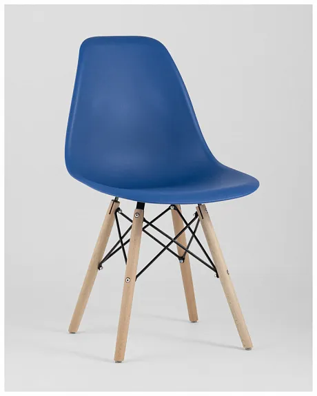 Стул Eames Style DSW синий x4 (разборный каркас) фото 3