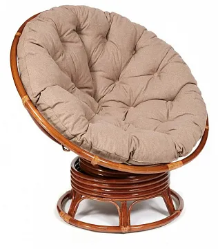 Кресло-качалка ",PAPASAN", w 23/01 B / с подушкой / Pecan (орех), экошерсть Коричневый, 1811-5