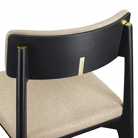 Стул Aska, рогожка, черный/бежевый фото 7