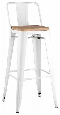 Стул барный TOLIX WOOD со спинкой белый глянцевый