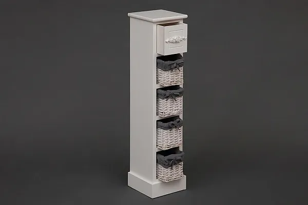 Тумба с 4 корзинами и ящиком  Secret De Maison FLORAL 5 ( mod. HX16-002NS ) paulownia, мдф, 20x20x85см, butter white (слоновая кость) фото 9
