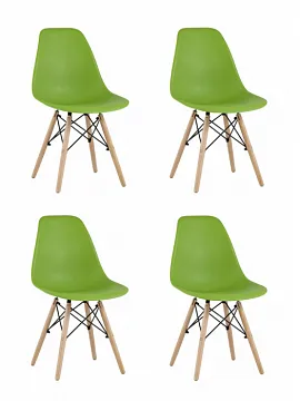 Стул Eames Style DSW зеленый x4 (разборный каркас)