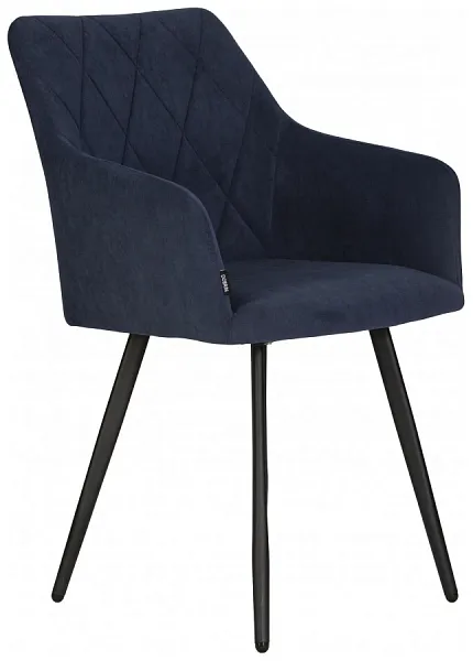 Стул ROBY ЭМАЛЬ ЧЕРНЫЙ МУАР велюр Catania Dark Blue фото 3