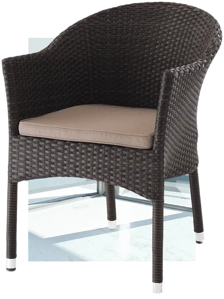 Плетеное кресло AFM-353BL Brown + подушка