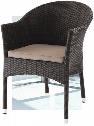 Плетеное кресло AFM-353BL Brown + подушка
