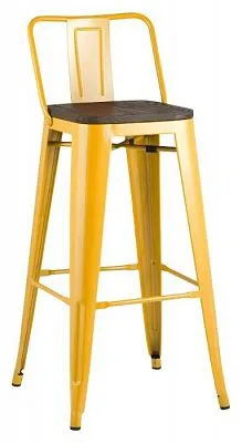 Стул барный TOLIX WOOD со спинкой желтый