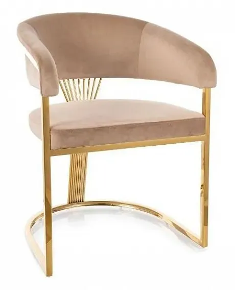 Стул SIGNAL CROWN Velvet Bluvel 28 бежевый/золотой